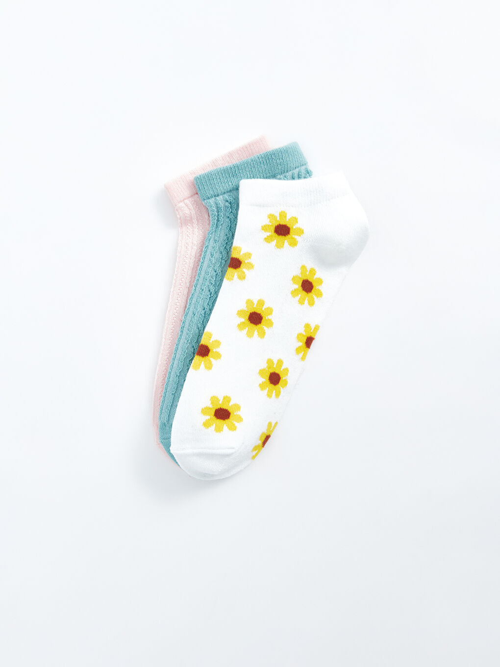 LCW DREAM Gemusterte Sneaker-Socken für Damen 3er-Pack -S4BB24Z8-EEW