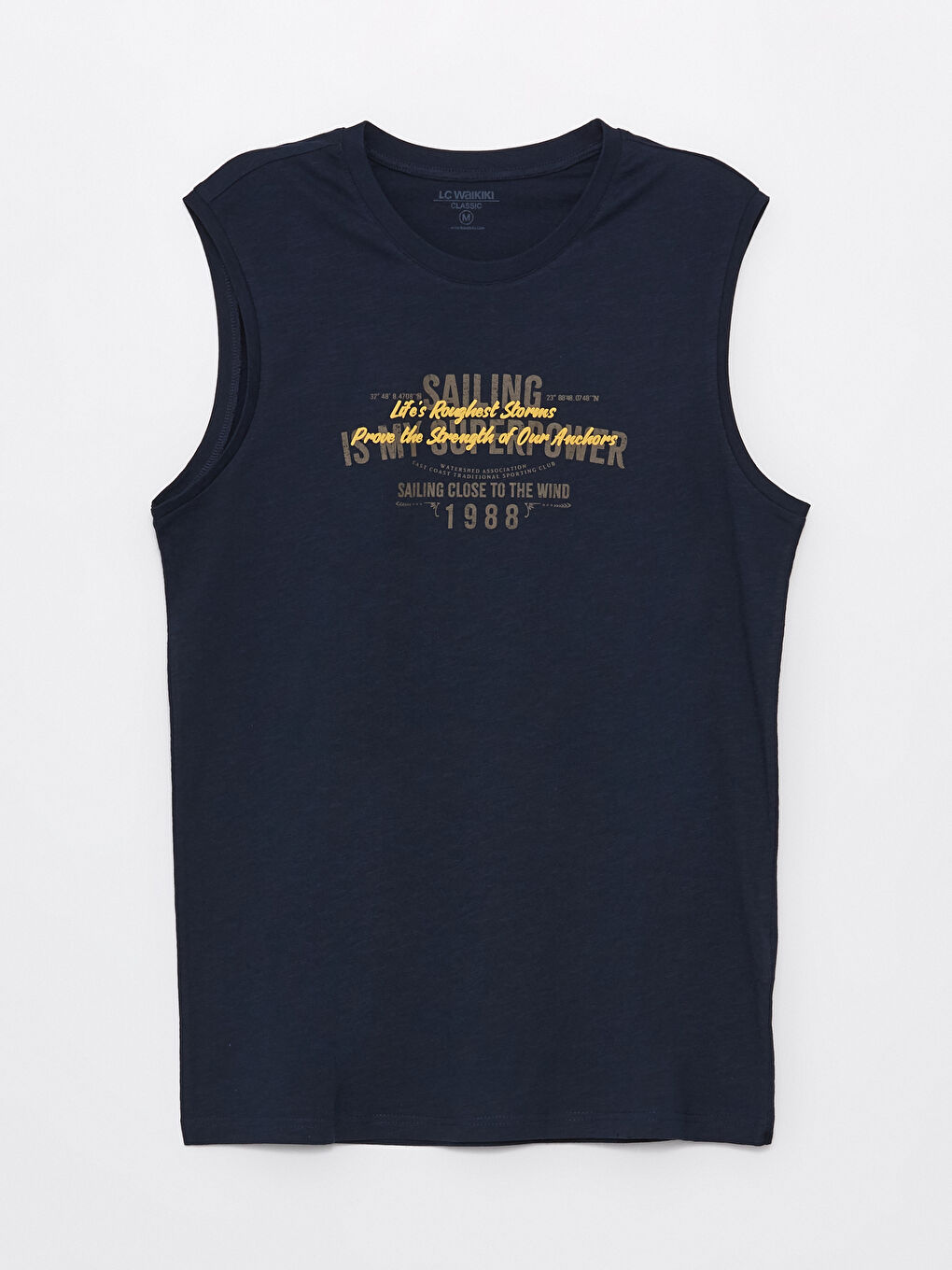 Crew Neck Printed Combed Cotton Men's Sleeveless T-Shirt -S4BB69Z8-DWP