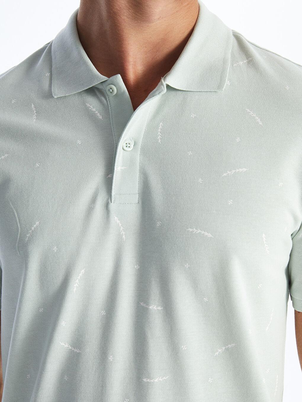 T-shirt pour Hommes à Col Polo Manches Courtes à Motifs en Piqué-3