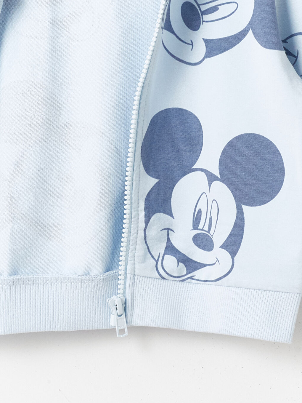 Mavi Kapüşonlu Mickey Mouse Erkek Bebek Fermuarlı Sweatshirt-2