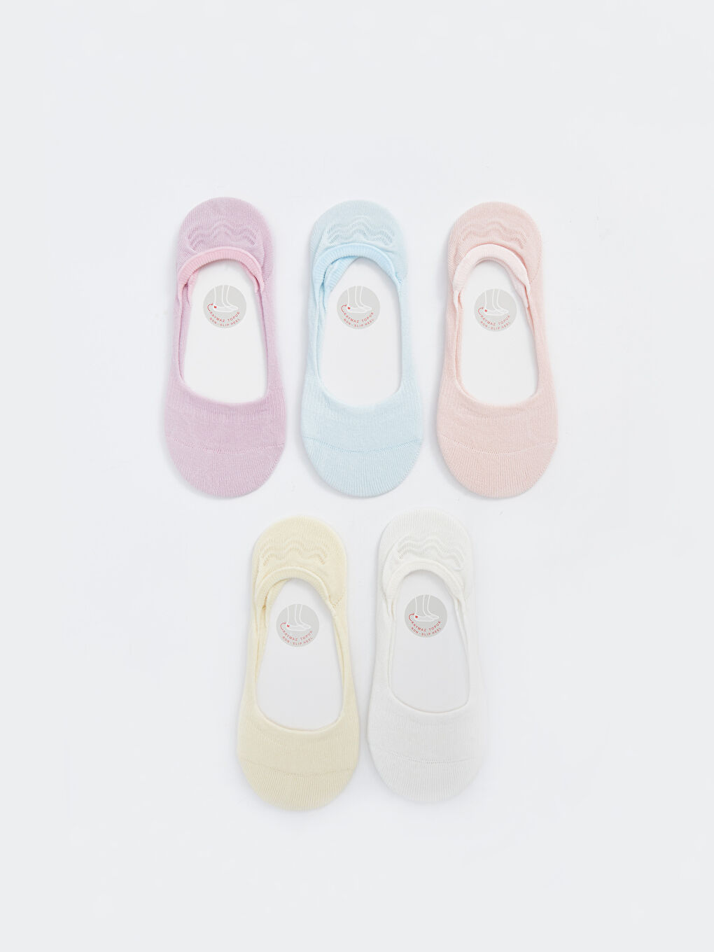 Women's Plain Invisible Socks - 5-Pack -S4BC71Z8-J3N