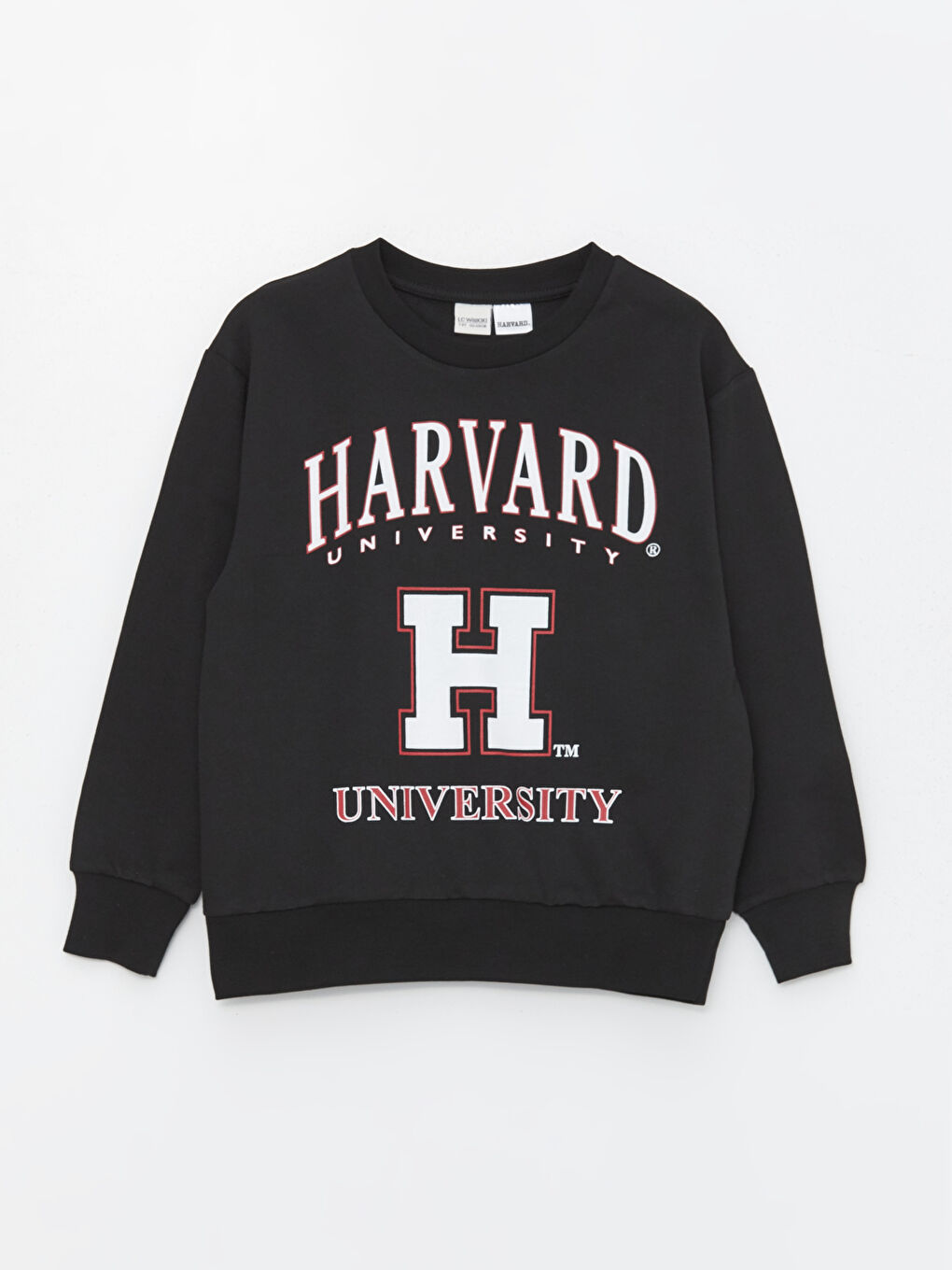 LCW Kids Yeni Siyah Rahat Kalıp Harvard University Baskılı Erkek Çocuk Sweatshirt