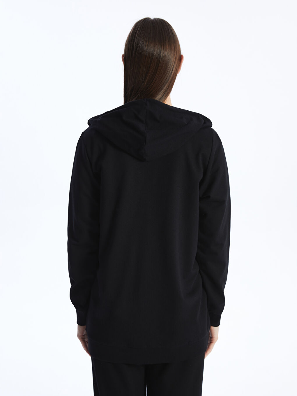 Hooded Plain Long Sleeve Women's Zip-Up Sweatshirt -S4BD11Z8-CVL