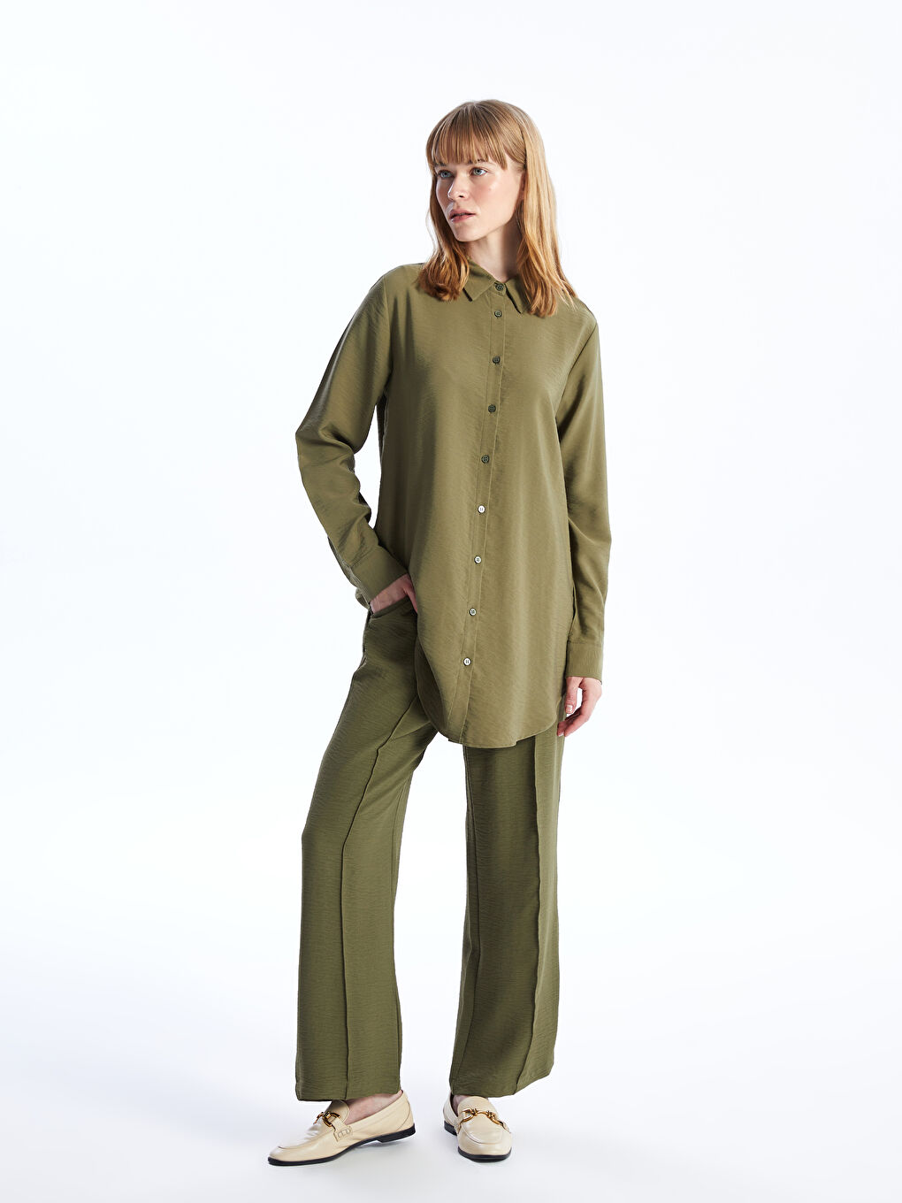 Elasticated Waist Relaxed Fit Women's Trousers -S4BD17Z8-HDQ