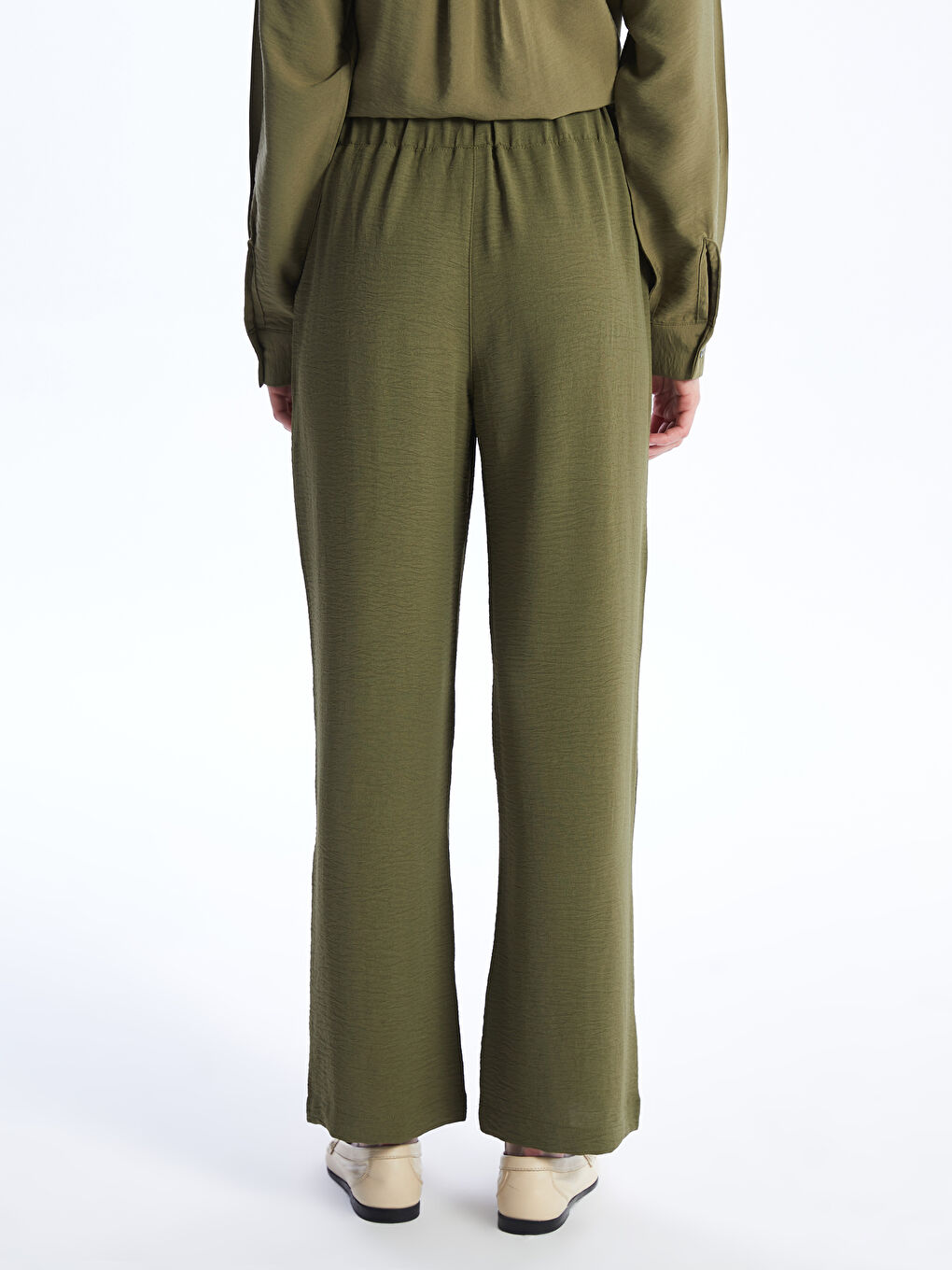Elasticated Waist Relaxed Fit Women's Trousers -S4BD17Z8-HDQ