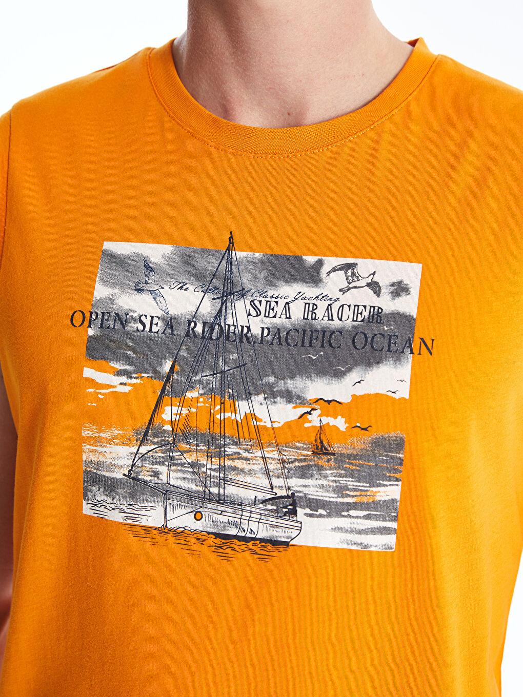 Crew Neck Printed Men's Sleeveless T-Shirt -S4BD18Z8-FFP