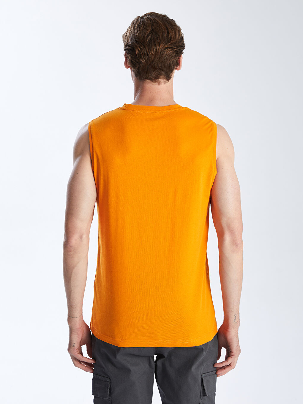 Crew Neck Printed Men's Sleeveless T-Shirt -S4BD18Z8-FFP