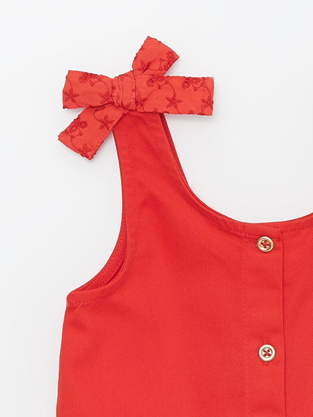 سالوبيت للبنات الرضع بدون أكمام بياقة دائرية سادة-2