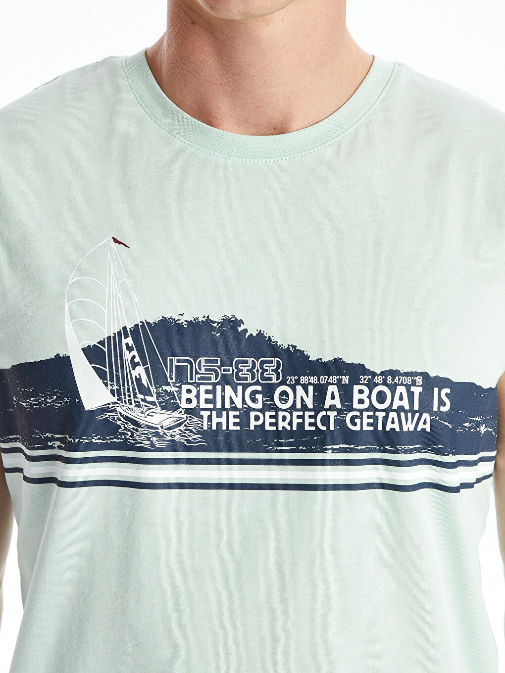 Yeşil Bisiklet Yaka Baskılı Erkek Kolsuz Tişört-3