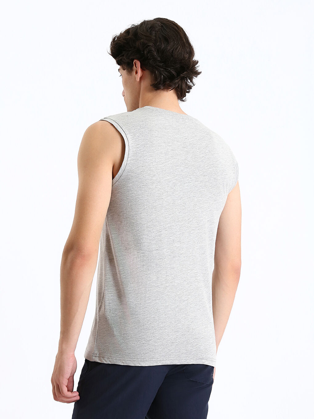 Crew Neck Printed Men's Sleeveless T-Shirt-8
