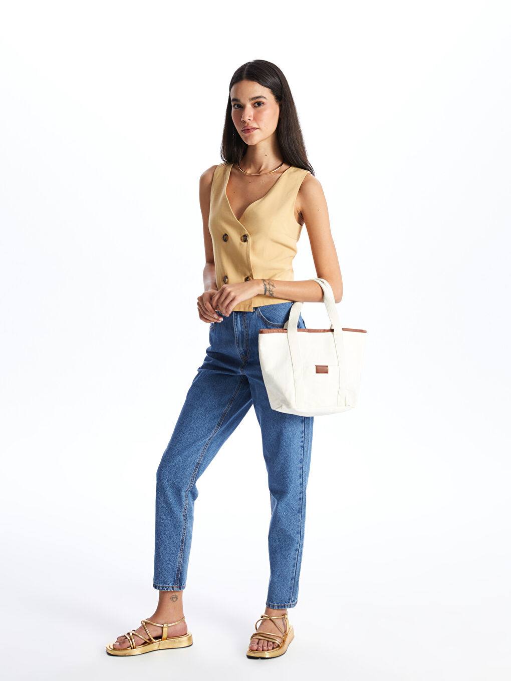 Bej Çıt Çıt Kapamalı Kadın Kol Çantası-2