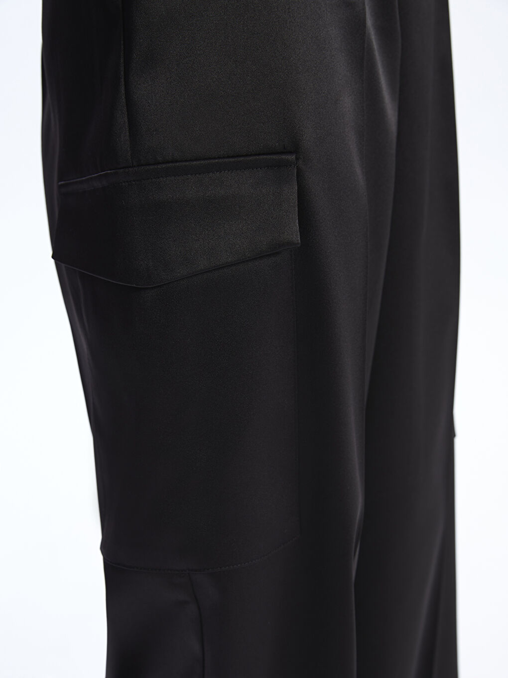 Elastic Waist Plain Satin Women's Trousers -S4BD83Z8-CVL