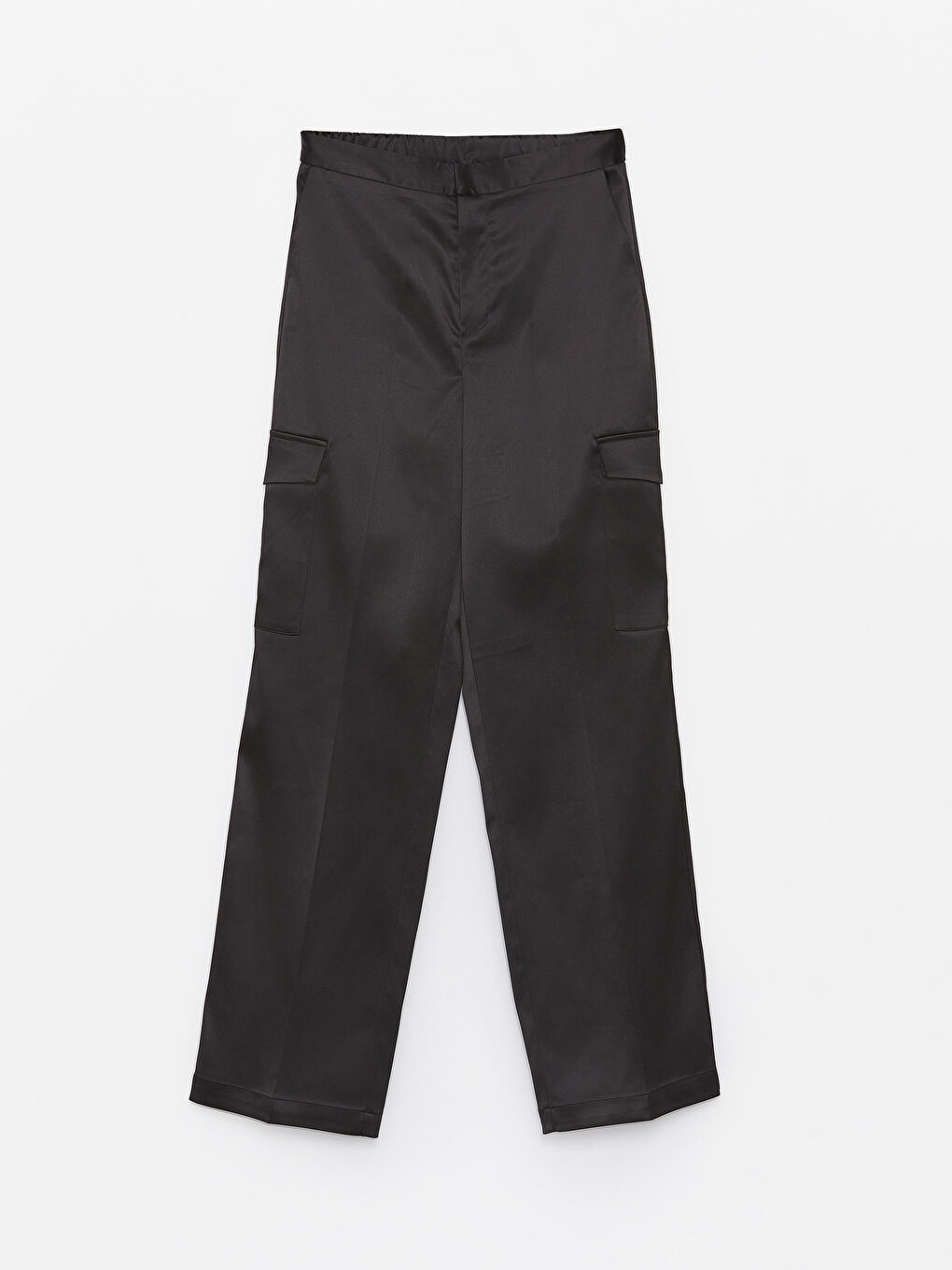Elastic Waist Plain Satin Women's Trousers -S4BD83Z8-CVL