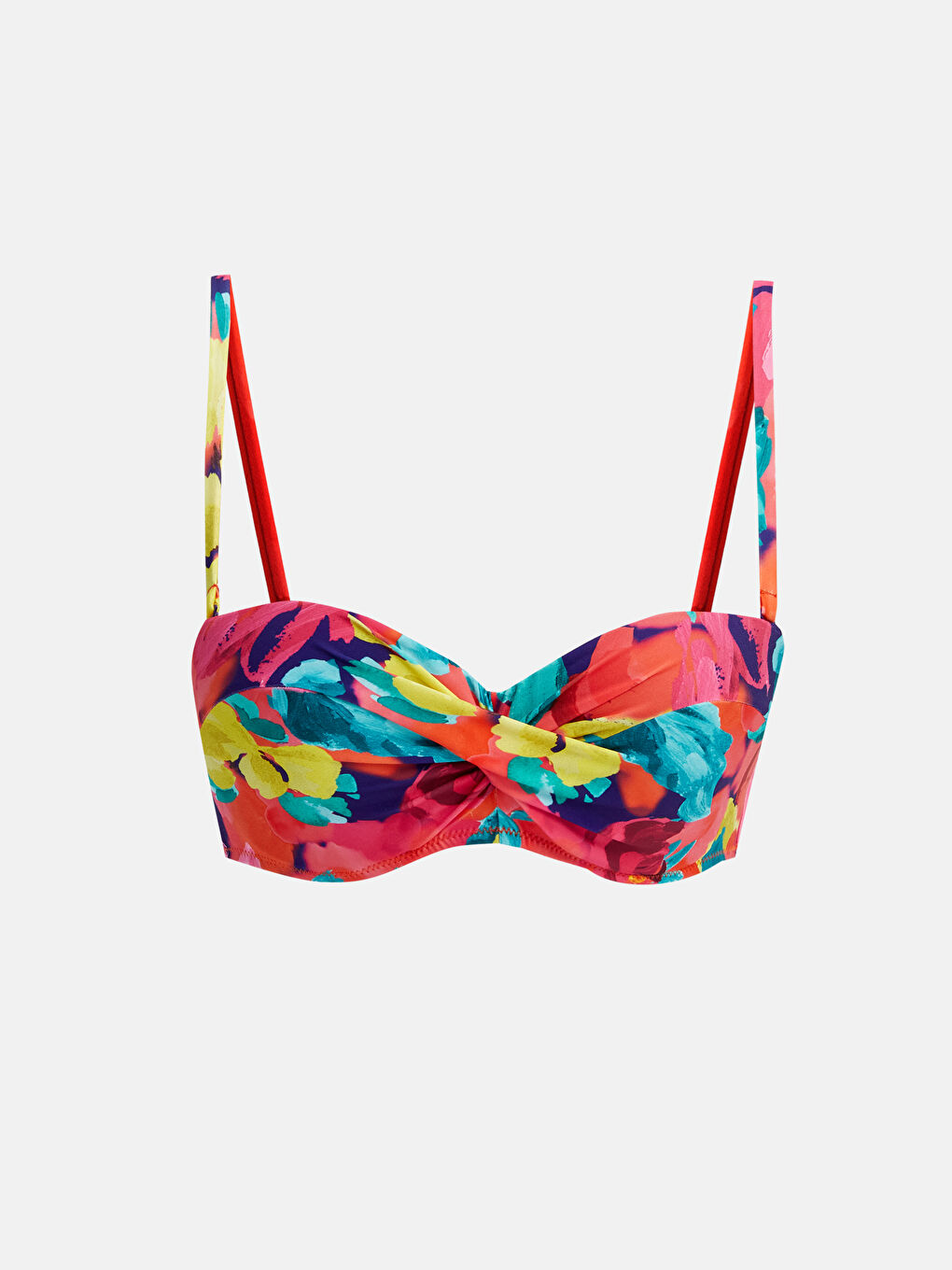 UV Protected Patterned Strappy Women's Bikini Top -S4BE06Z8-F9C