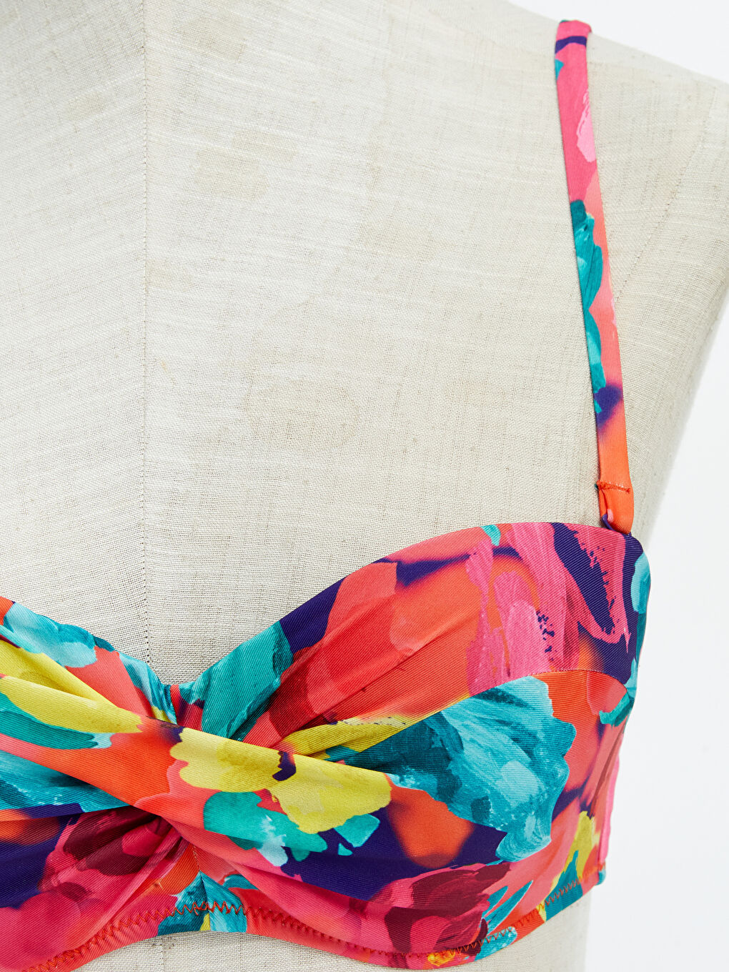 UV Protected Patterned Strappy Women's Bikini Top -S4BE06Z8-F9C