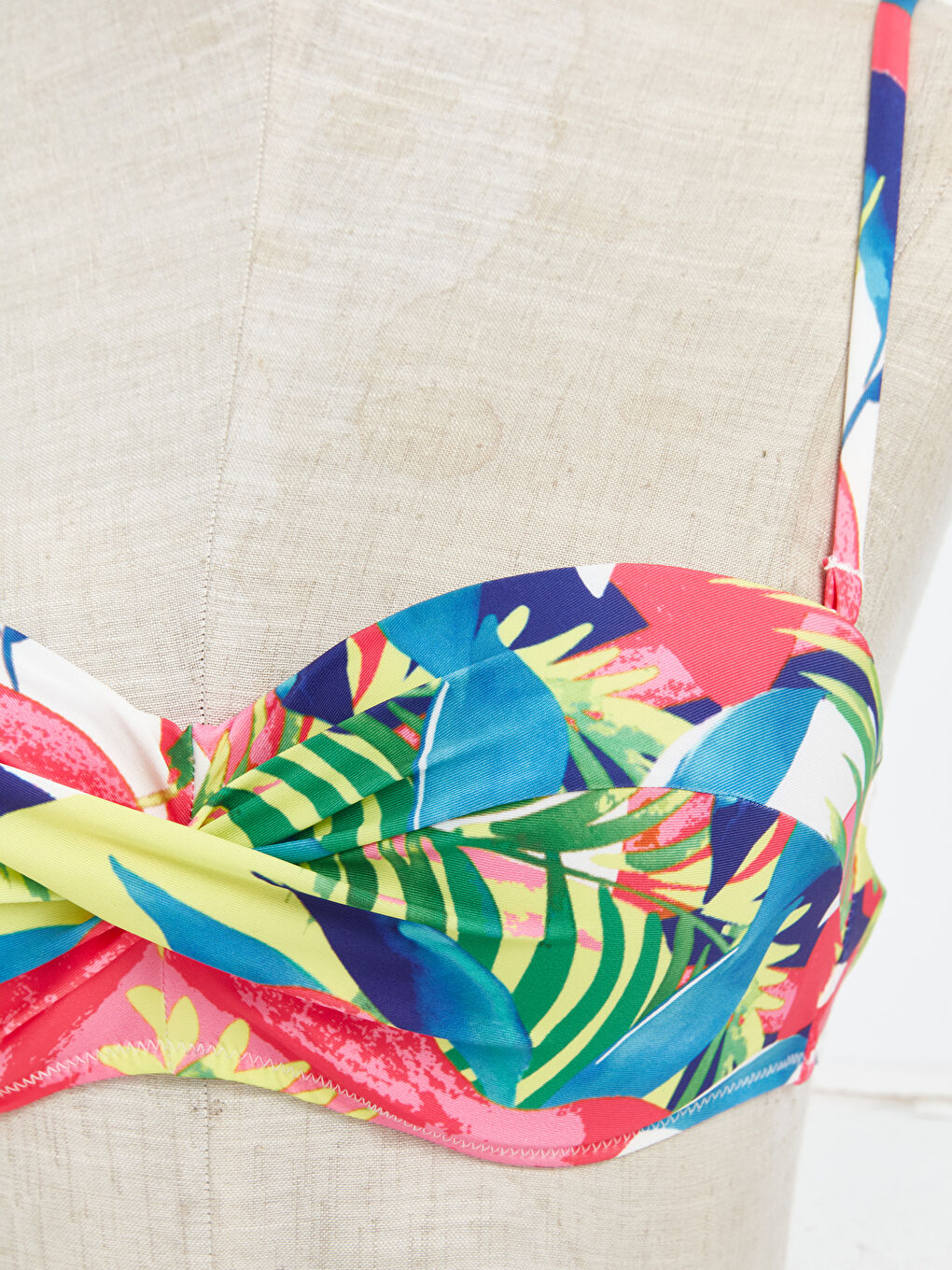 Patterned Strappy Women's Bikini Top -S4BE06Z8-LT4