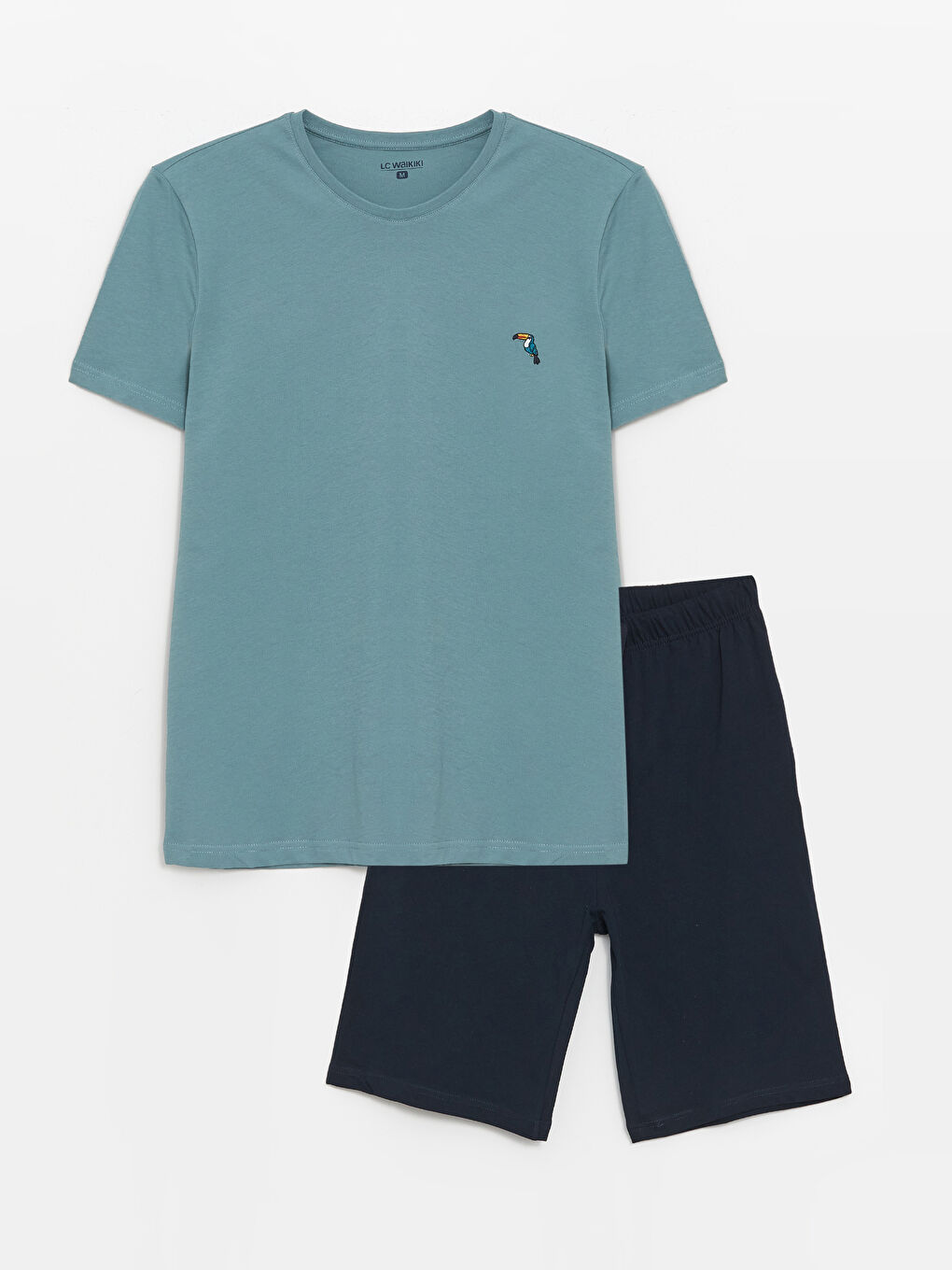 LC WAIKIKI Mavi Standart Kalıp Erkek Şortlu Pijama Takımı - 5