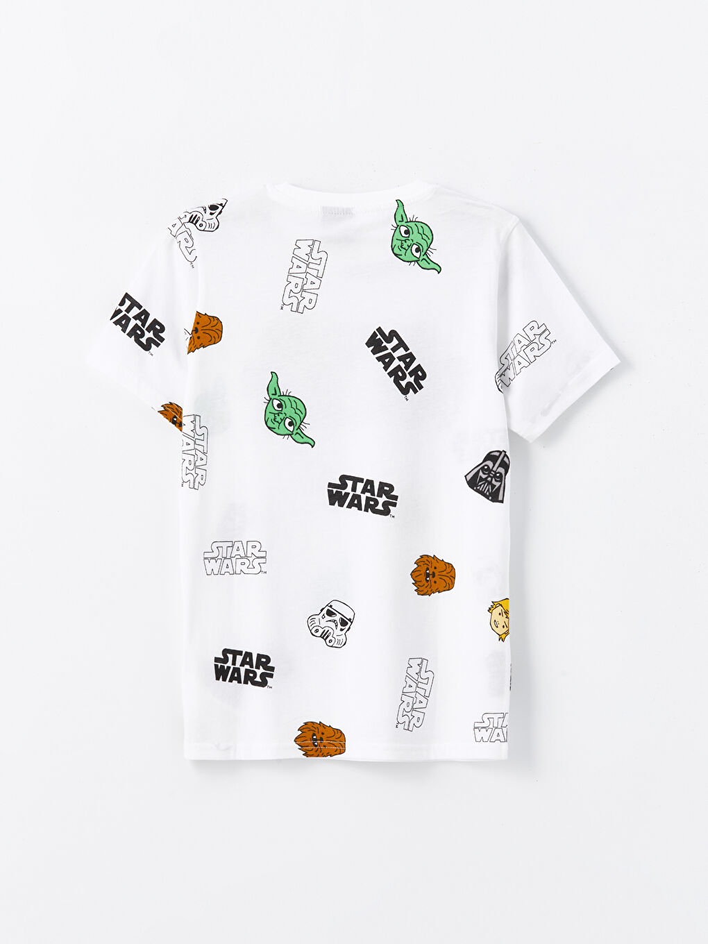 LCW Kids Beyaz Baskılı Bisiklet Yaka Star Wars Baskılı Kısa Kollu Erkek Çocuk Şortlu Pijama Takımı - 3