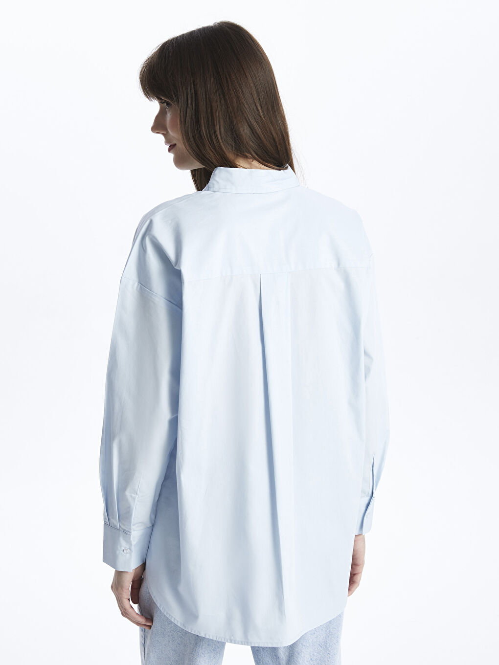 Plain Long Sleeve Oversize Women's Shirt Tunic-4