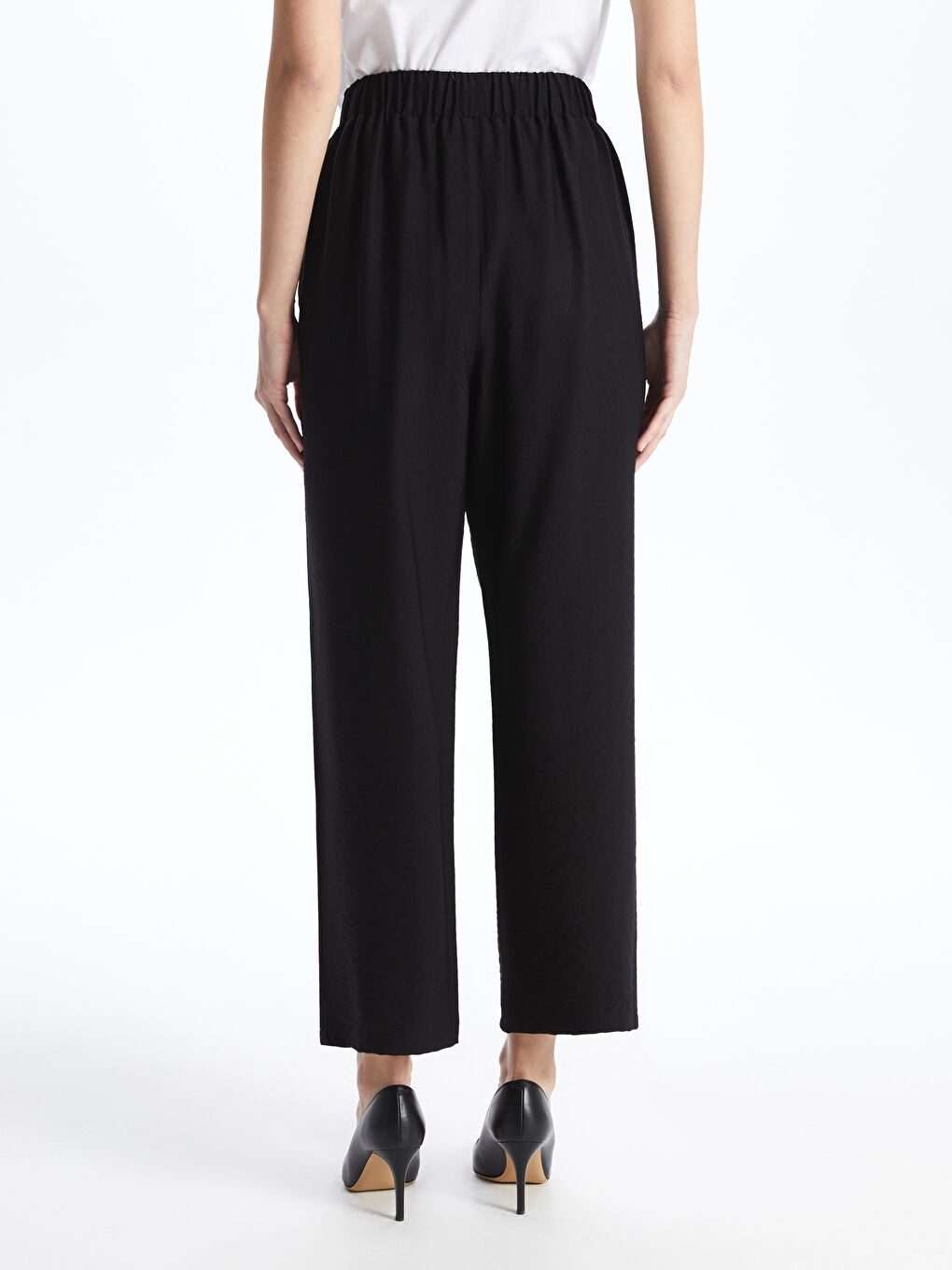LCWAIKIKI Classic Elasticated Waist Plain Wide Leg Women's Trousers -S4BE85Z8-CVL