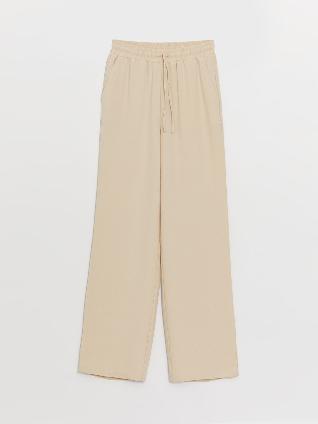 Pantalone sa elastičnim strukom, jednostavne, širokih nogavica za žene-4