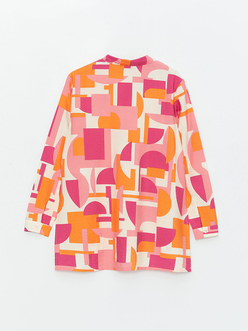 بلوزة نسائية بأكمام طويلة مطبوعة بنقشة وياقة بياقة-6