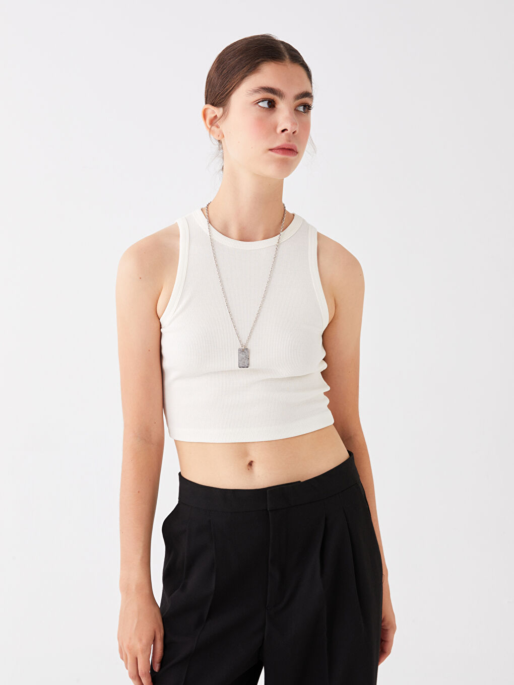 Women's Crew Neck Plain Crop -S4BE91Z8-R9J