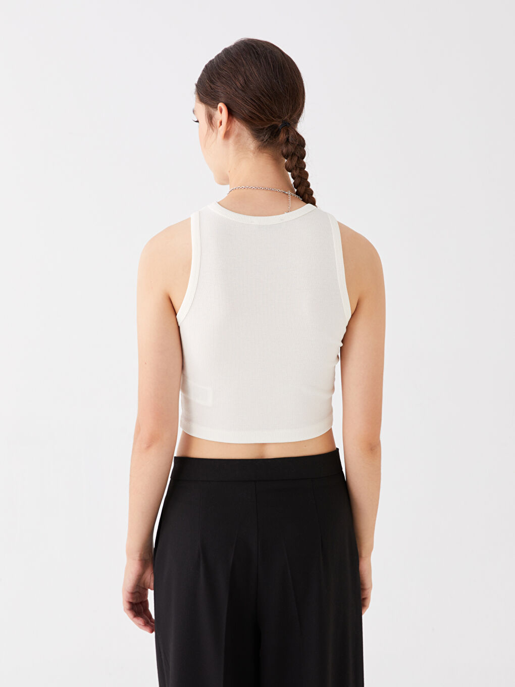 Women's Crew Neck Plain Crop -S4BE91Z8-R9J
