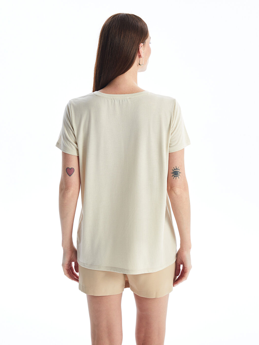 Crew Neck Printed Short Sleeve Women's T-Shirt -S4BE93Z8-FX0