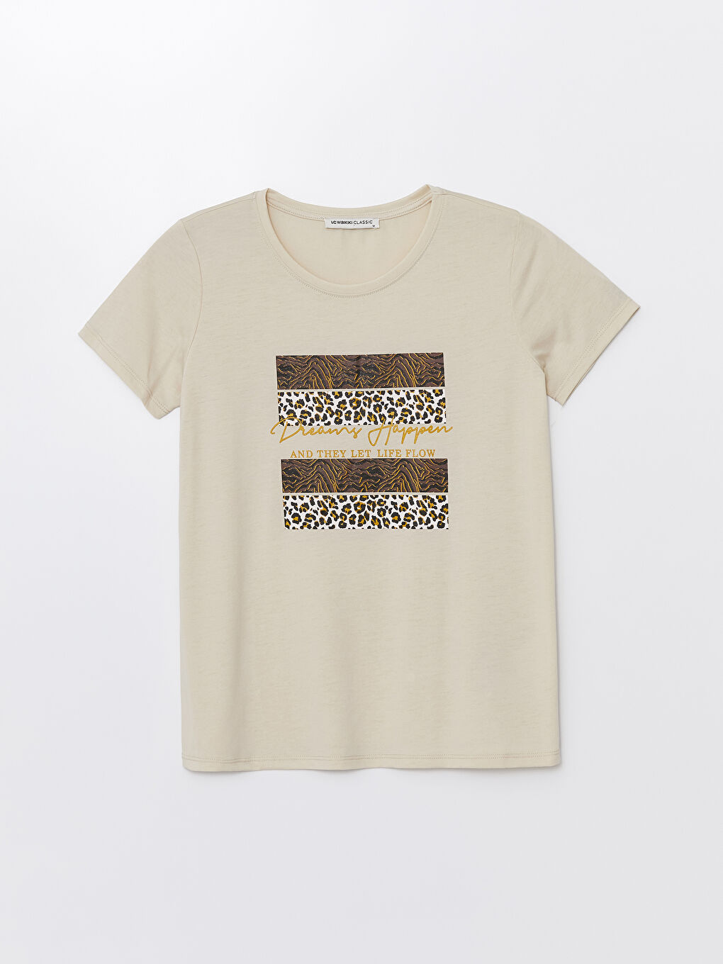 Crew Neck Printed Short Sleeve Women's T-Shirt -S4BE93Z8-FX0