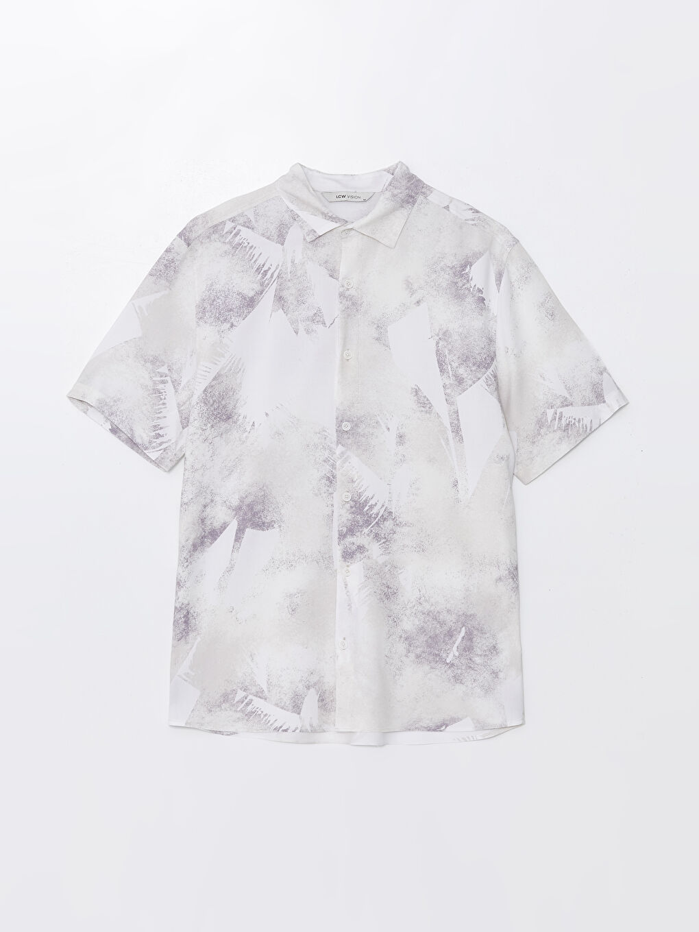 Рубашка Мужская Узорчатая Стандартного Кроя С Коротким Рукавом-5