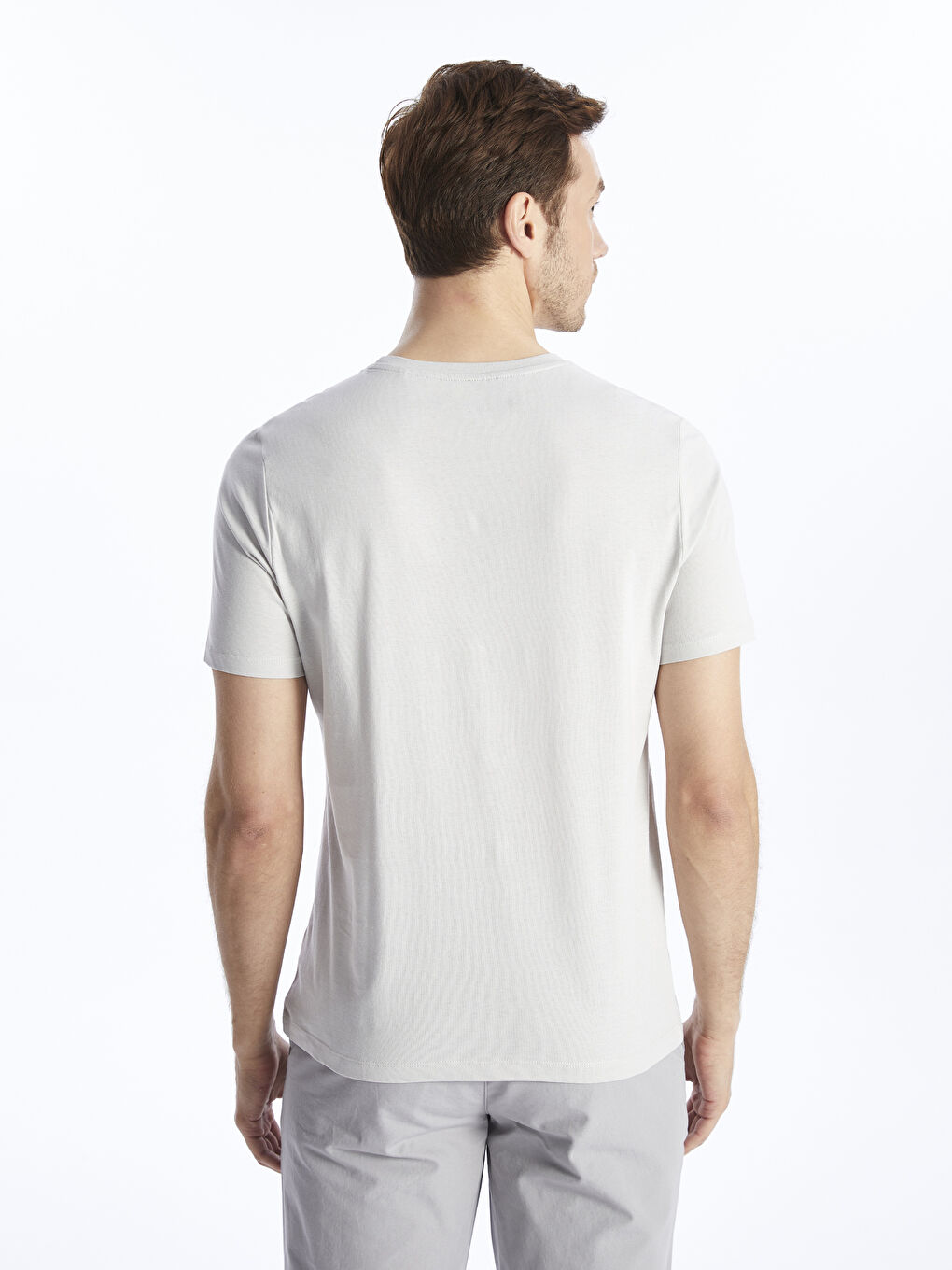 Crew Neck Short Sleeve Printed Combed Cotton Men's T-shirt -S4BF20Z8-P7S