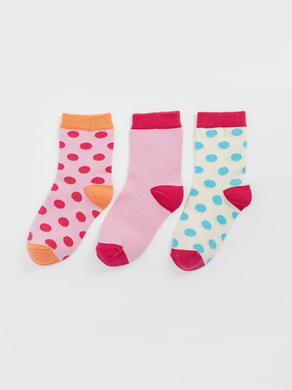 Носки до щиколотки в горошек для девочек, комплект из 3-х штук