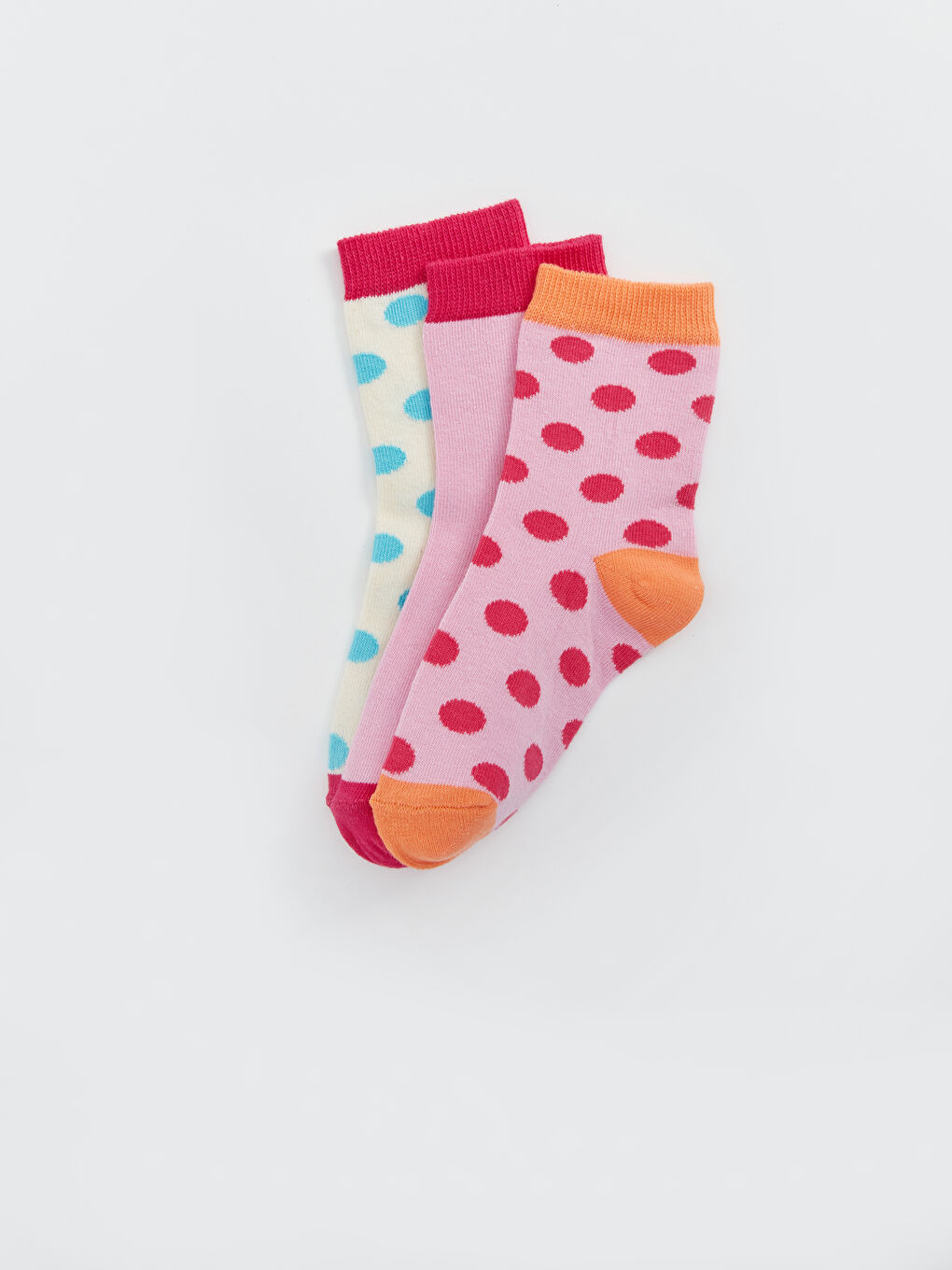 Носки до щиколотки в горошек для девочек, комплект из 3-х штук-1