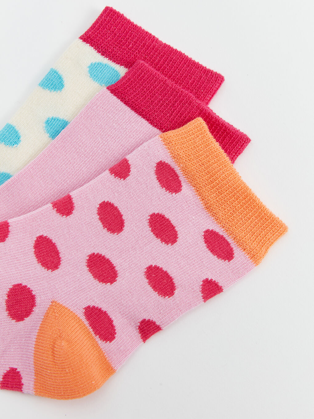 Носки до щиколотки в горошек для девочек, комплект из 3-х штук-2