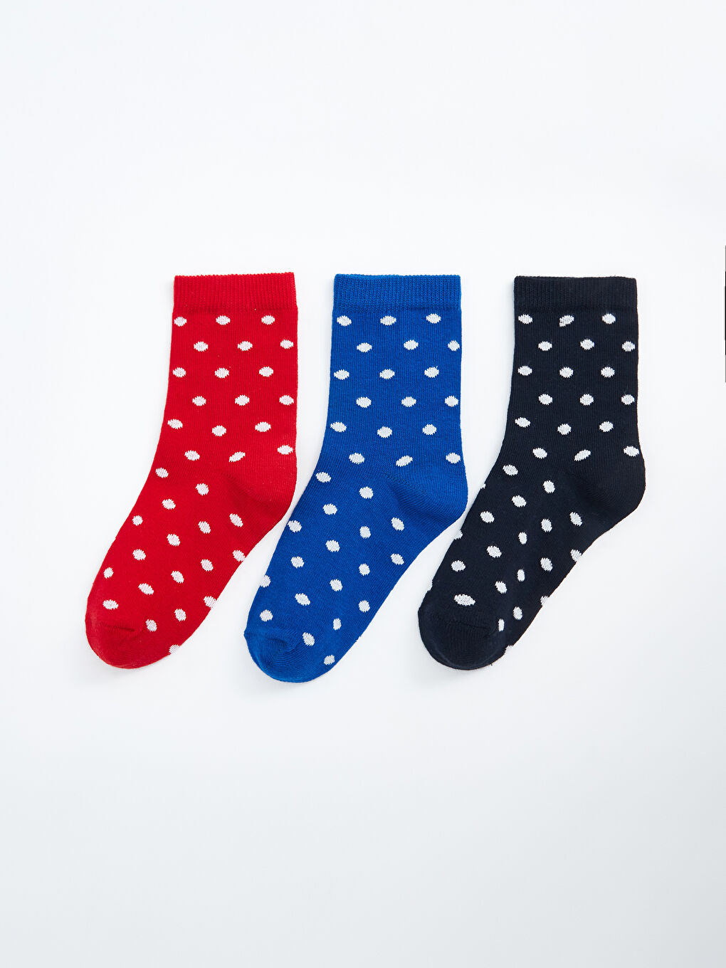 جوارب الكاحل للبنات منقوشة بنقاط بولكا - عبوة ٣ قطع