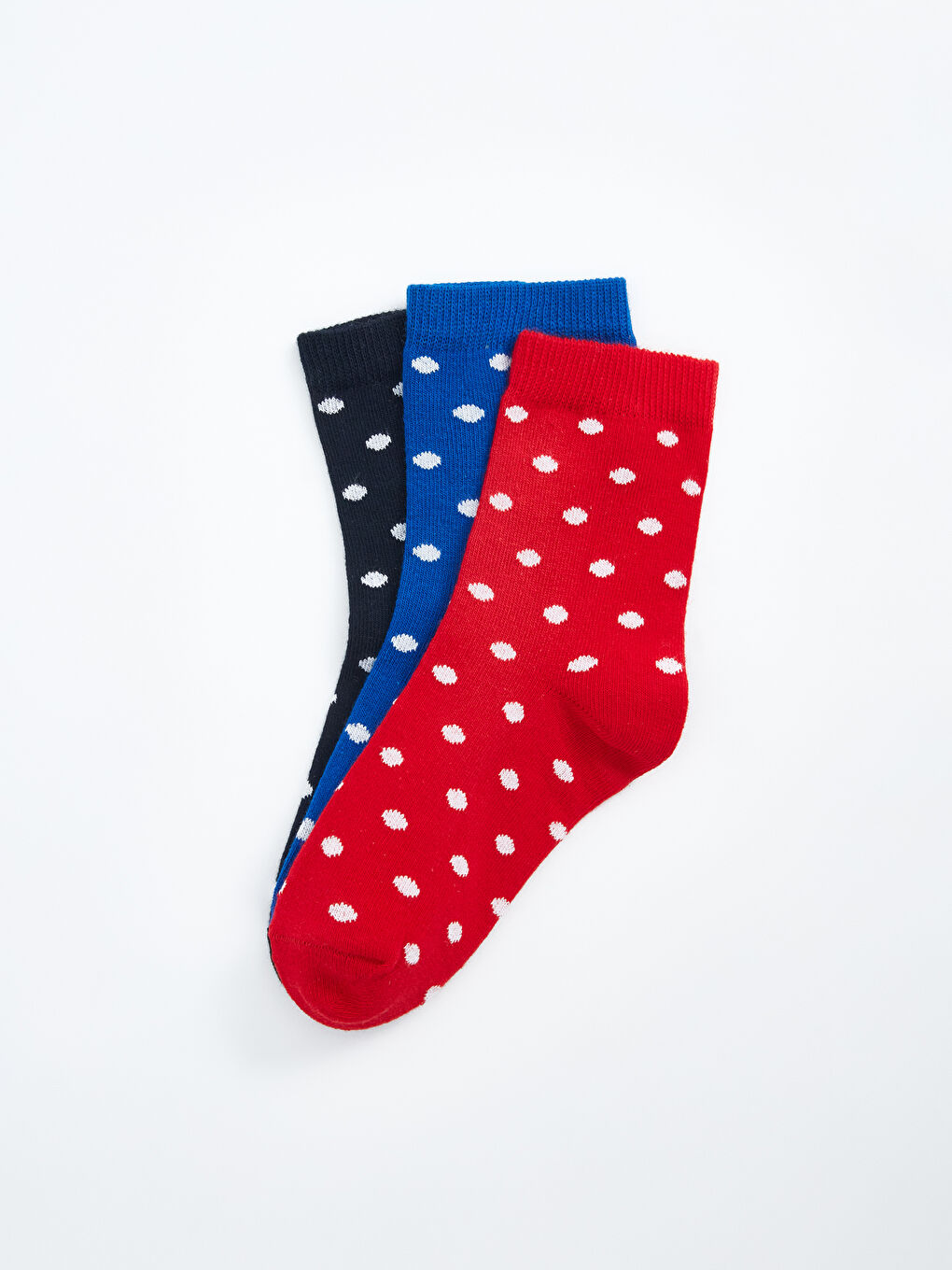 جوارب الكاحل للبنات منقوشة بنقاط بولكا - عبوة ٣ قطع-1