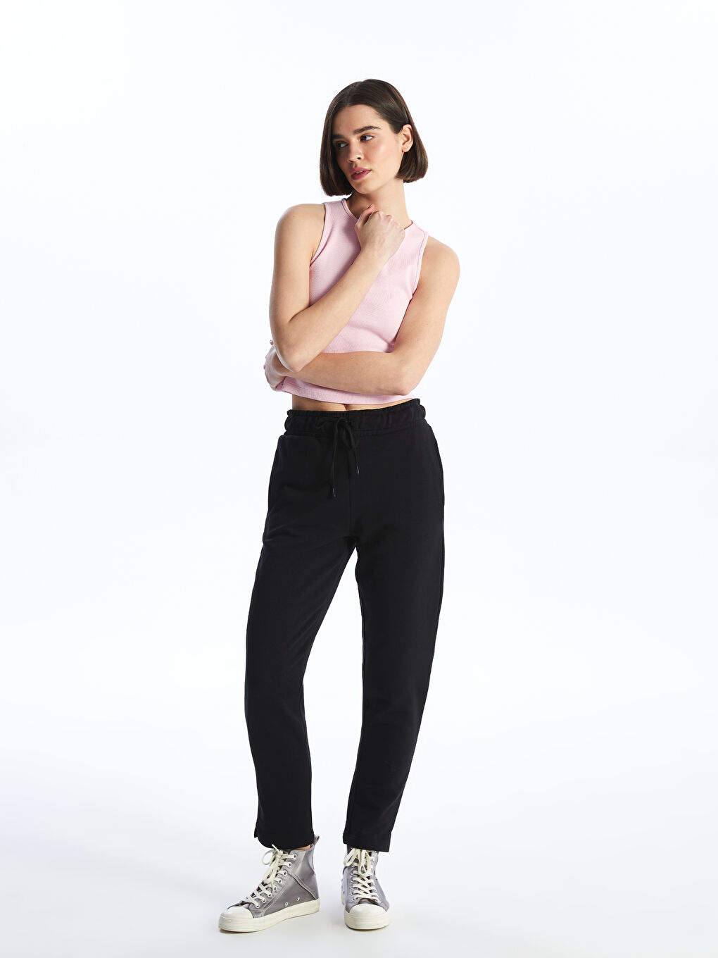 Women's Elastic Waist Regular Sweatpants -S4BF33Z8-CVL