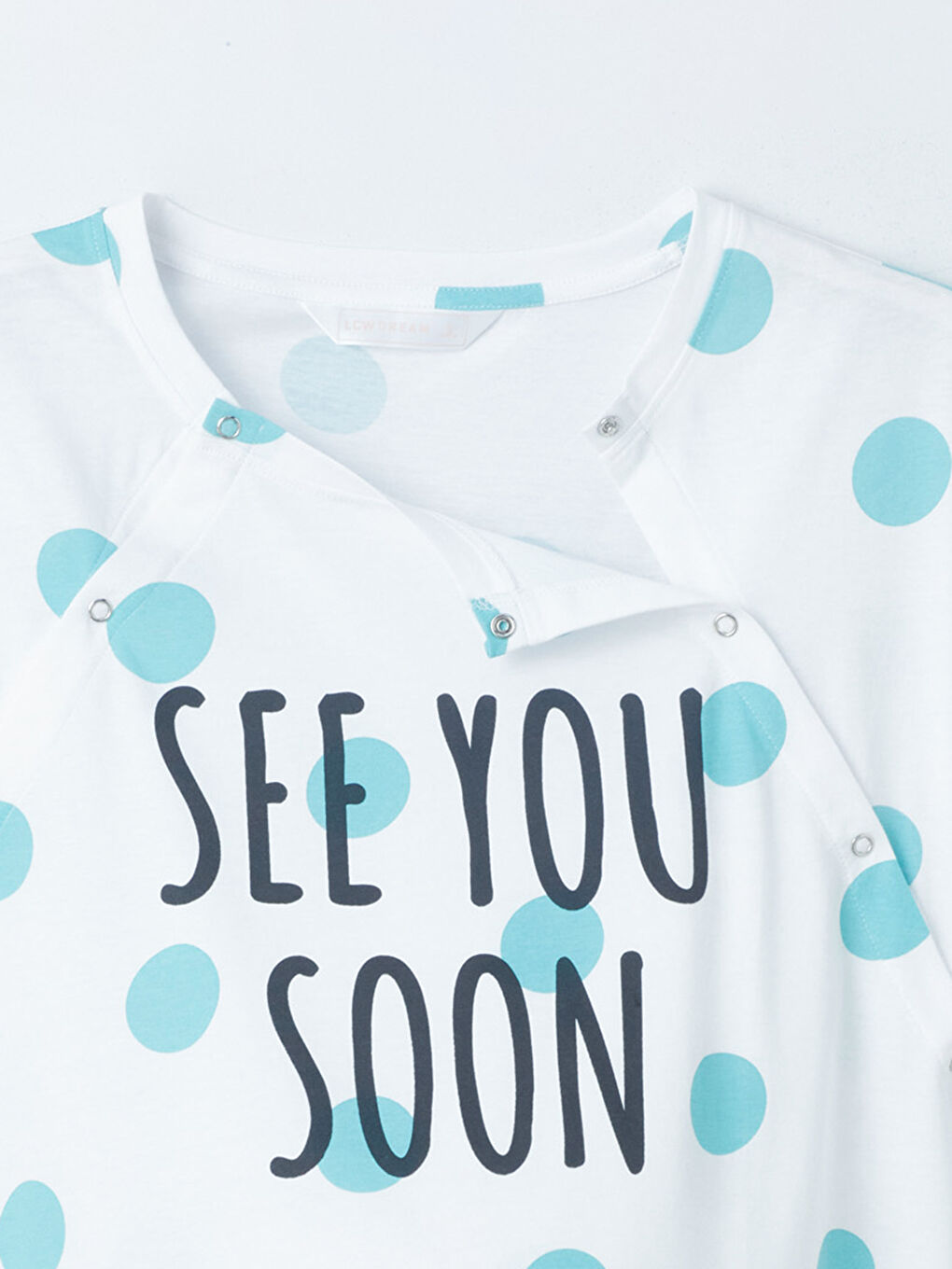 Rundhalsausschnitt Bedrucktes Kurzarm Mutterschafts-Nachthemd-6