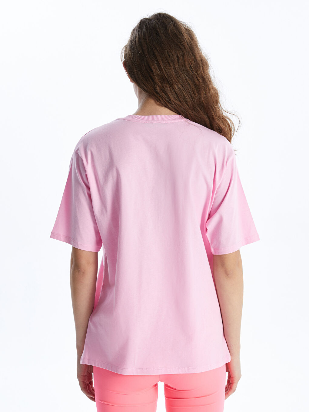 T-shirt Oversize à Manches Courtes Imprimé à Col Rond pour Femmes-4