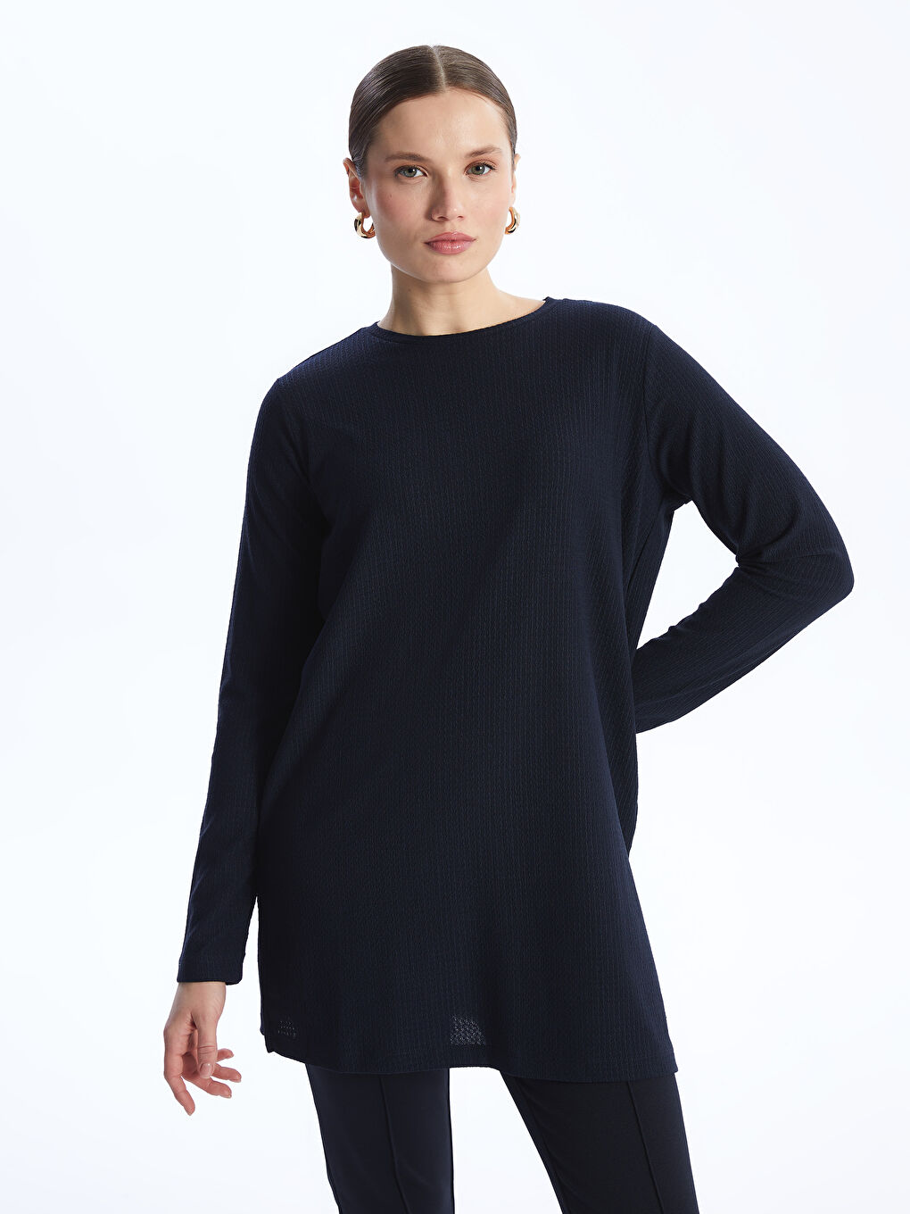 Women's Crew Neck Plain Tunic