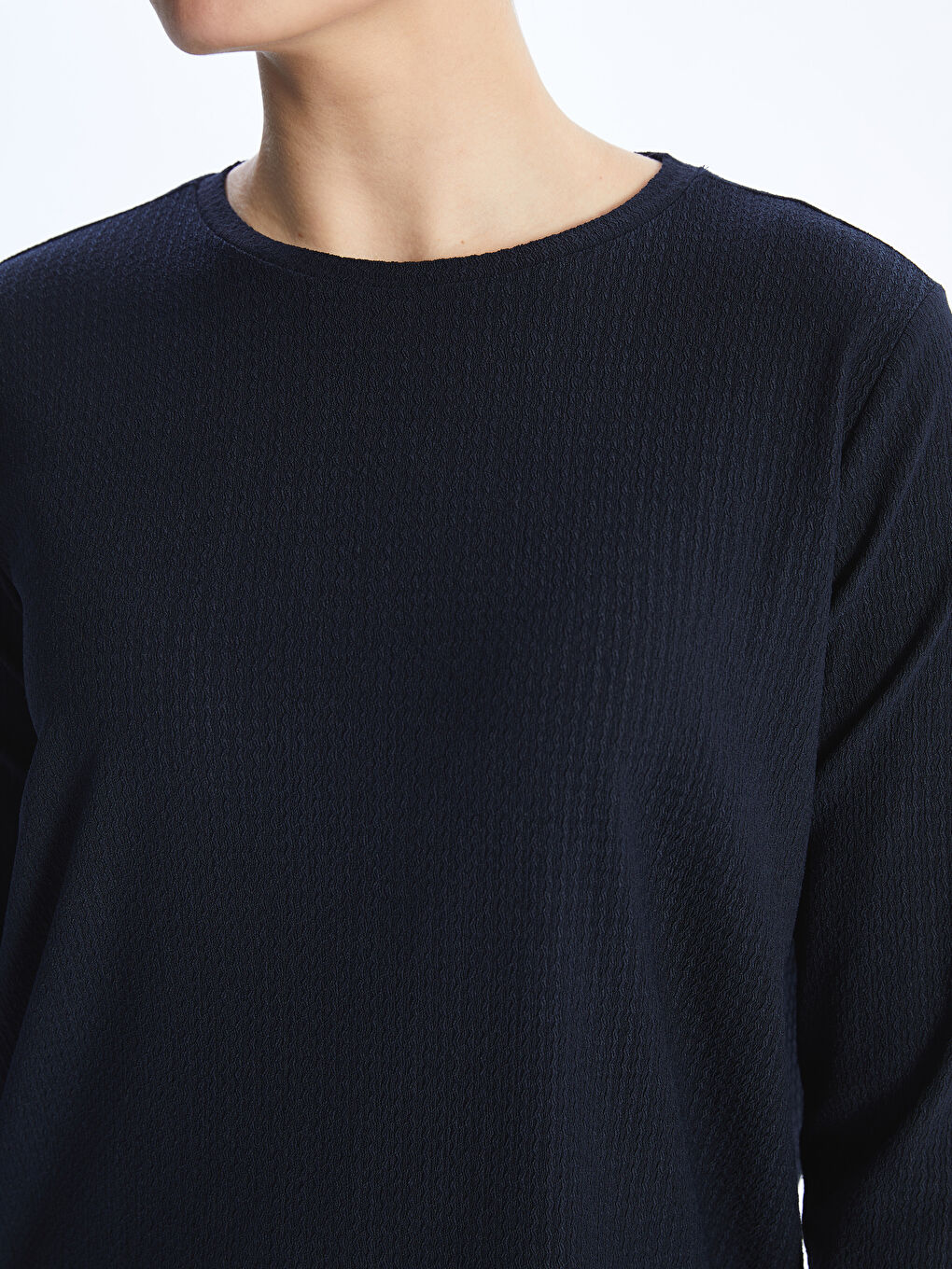 Women's Crew Neck Plain Tunic-3