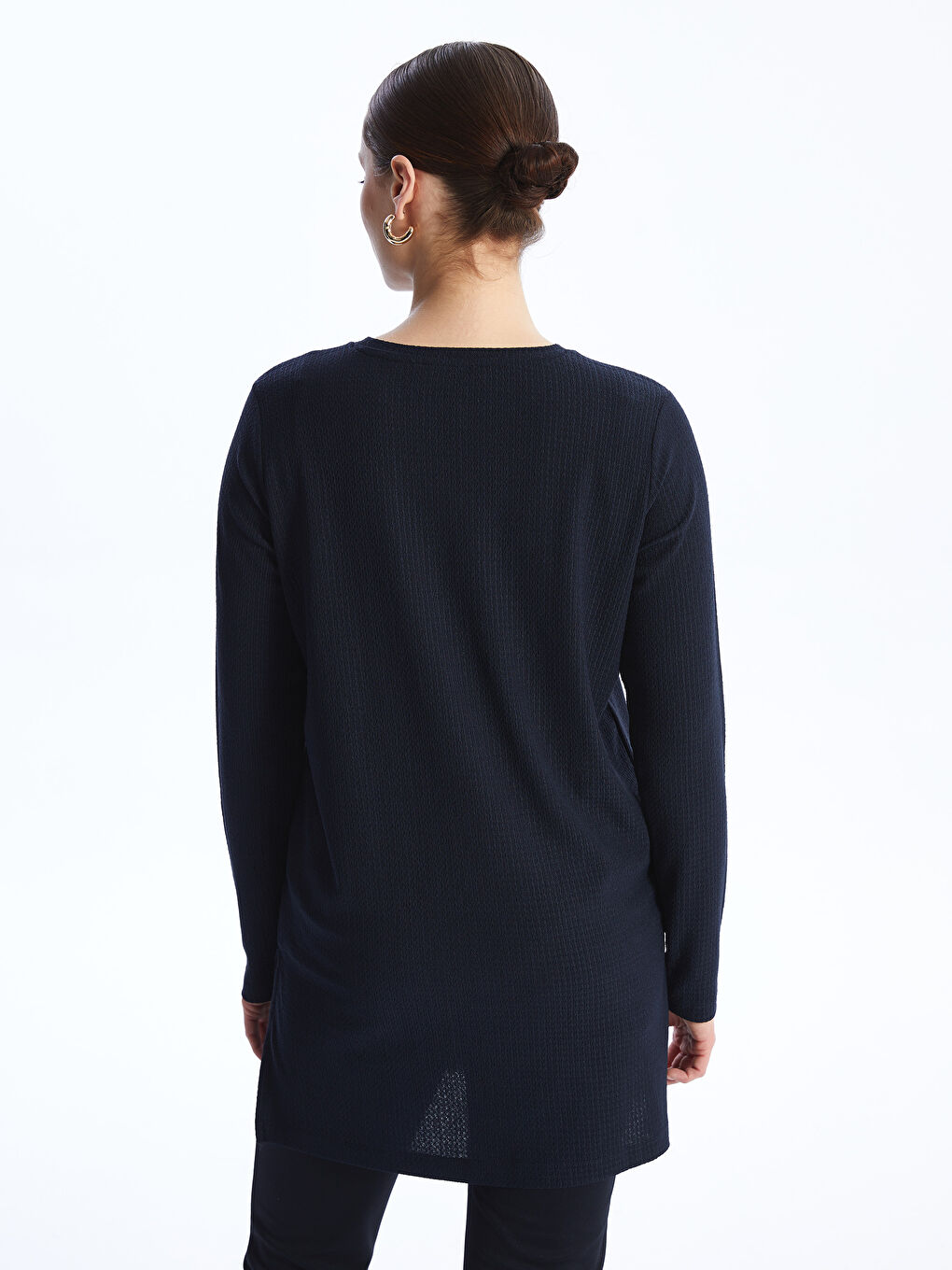 Women's Crew Neck Plain Tunic-4