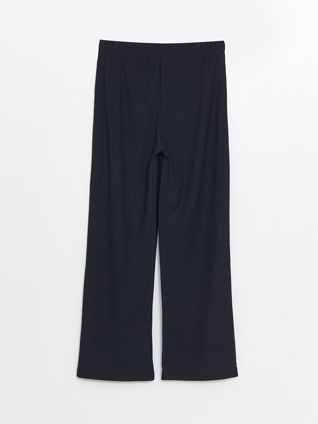 بنطلون واسع الساق سادة بخصر مرن للسيدات-6