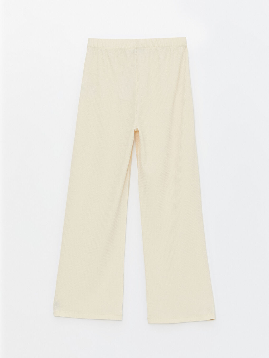 بنطلون واسع الساق سادة بخصر مرن للسيدات-6