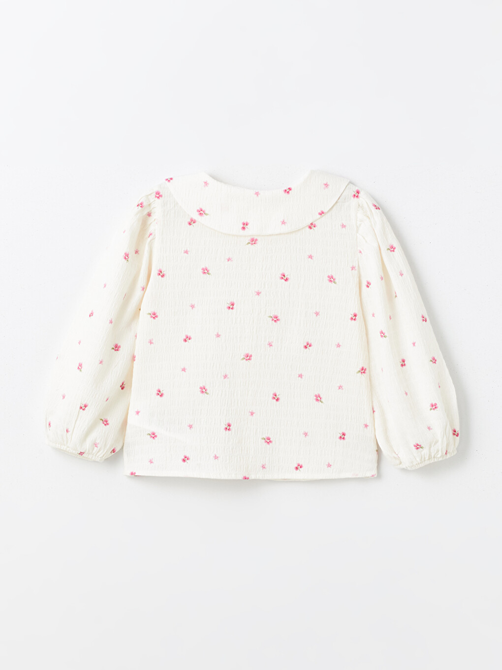 Baby Girls' Peter Pan Collar Long Sleeve Floral Shirt-4