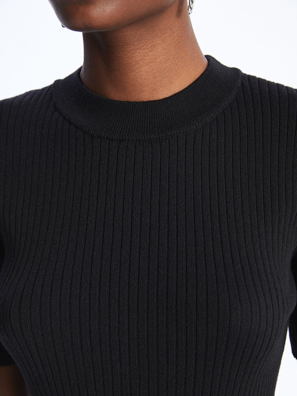 LC Waikiki Crew Neck Plain Short Sleeve Women's Knitwear Dress -S4BF92Z8-RQN