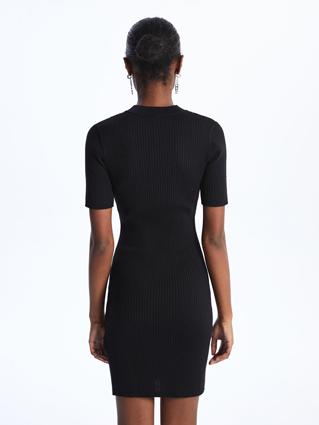 LC Waikiki Crew Neck Plain Short Sleeve Women's Knitwear Dress -S4BF92Z8-RQN