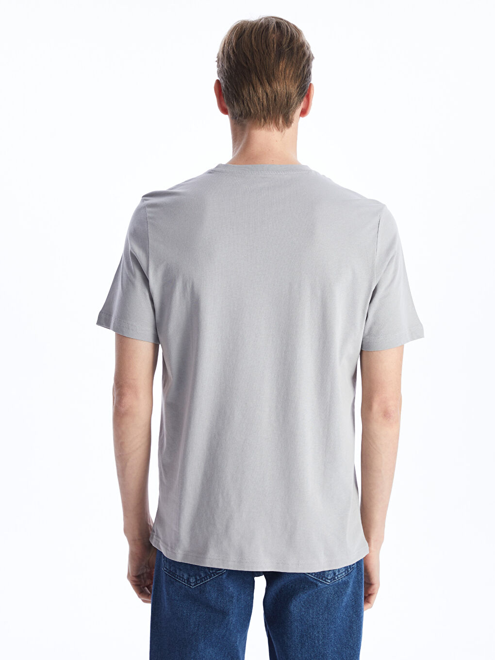 Crew Neck Short Sleeve Printed Combed Cotton Men's T-shirt -S4BG04Z8-SLH