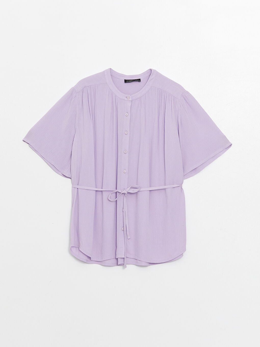 Crew Neck Plain Short Sleeve Oversize Women's Blouse -S4BG07Z8-Y0H